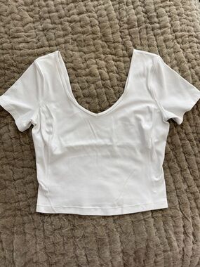 Lululemon Align White Scoop Neck Short Sleeve Top- VGUC! SZ 8